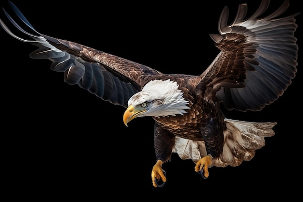 Bald eagle in flight Generative AI