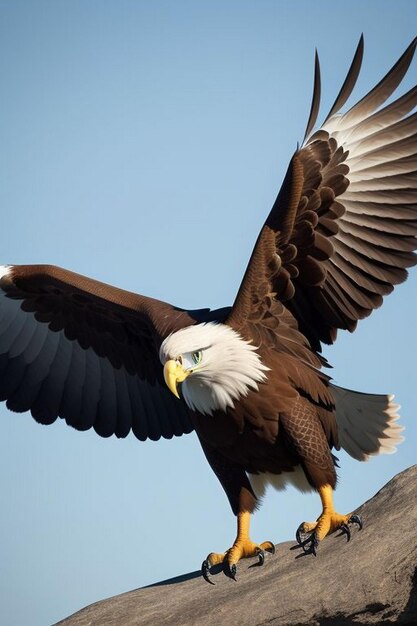 bald eagle in flight HD 8K wallpaper Stock Photographic Image