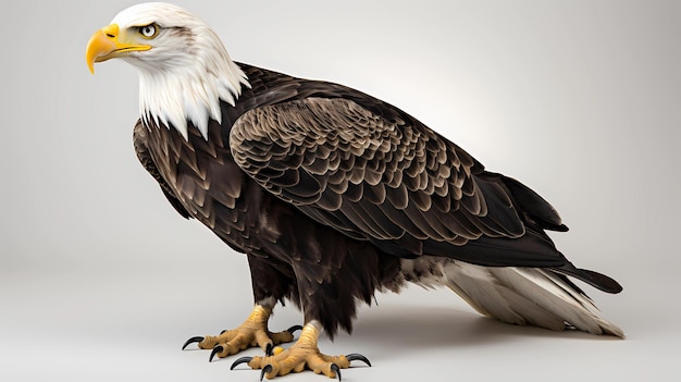 Bald Eagle Haliaeetus leucocephalus White background