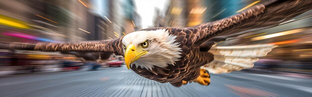 A bald eagle is seen in a car.