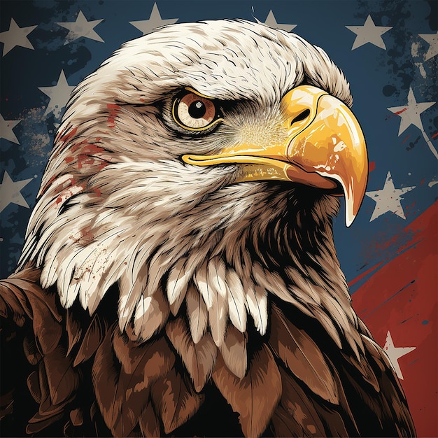 Premium AI Image | Bald eagle ptoho with Usa flag