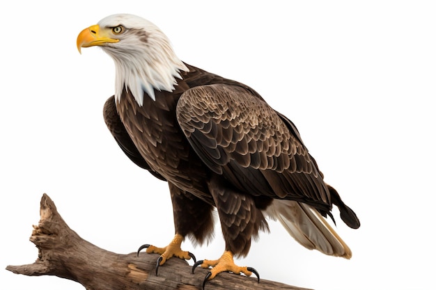 A bald eagle sits on a branch.