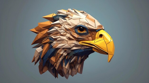 Bald Eagle in the style of lowpoly