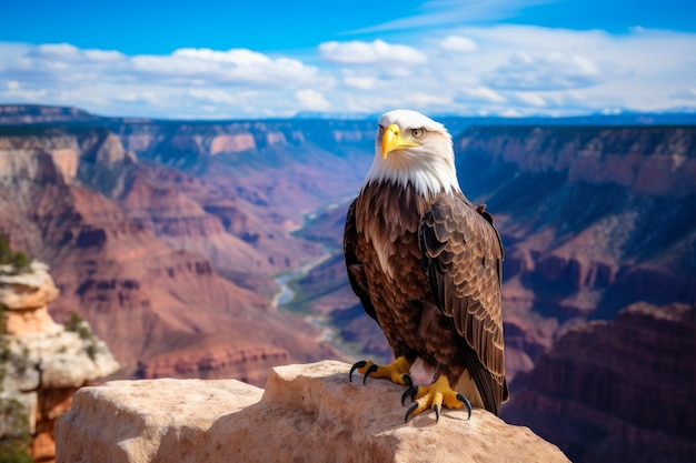 Bald Eagle Surveying the Grand Canyon