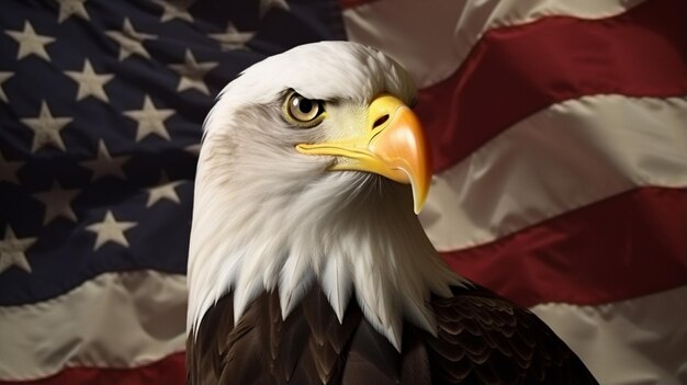 Bald Eagle tegen een American Flag Veterans Day Concept