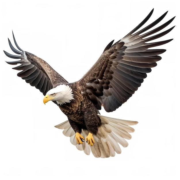 bald eagle white background isolated