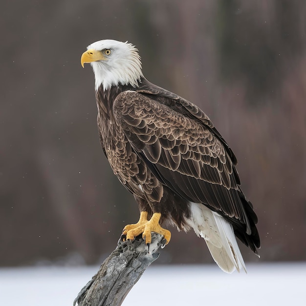 Bald eagle on a winter day at Ottawa National Wildlife Refuge