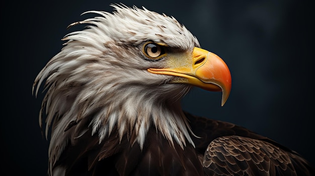 Bald headed eagle side profile