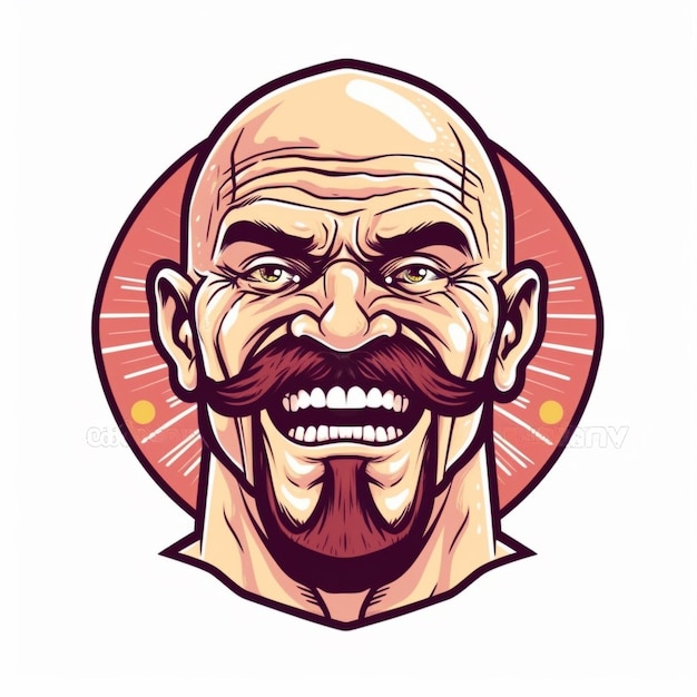 Bald man with mustache