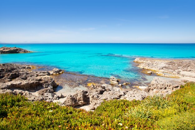 Balearic Formentera island in Escalo beach