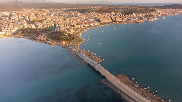 Balikesir ayvalik and cunda island aerial view