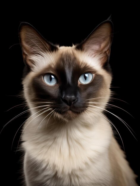 Balinese Cat Studio Shot geïsoleerd op een heldere achtergrond Generatieve AI