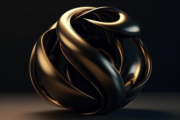 A ball in black and gold