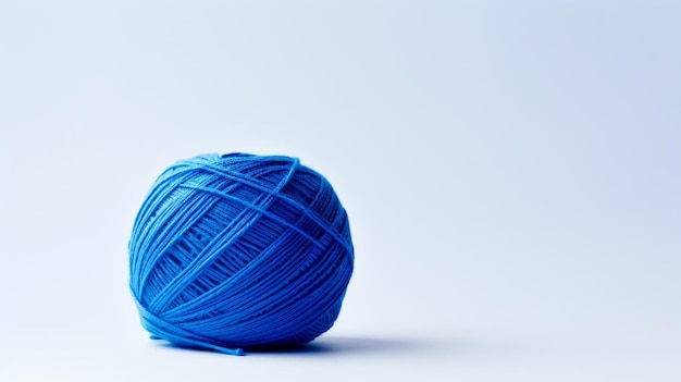 Photo a ball of blue yarn