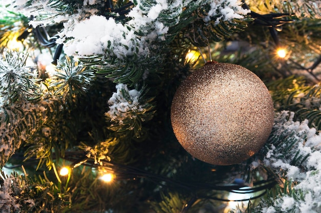 Ball on christmas tree