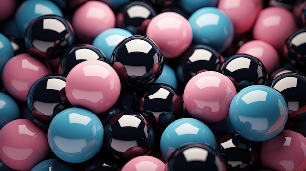 ball cluster of pink blue and black animation