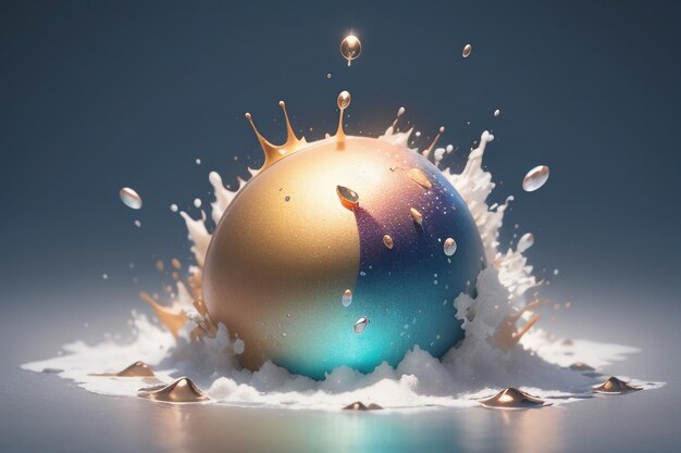 Ball falling splash special effect wallpaper background