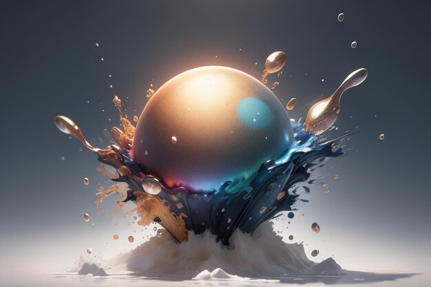 Ball falling splash special effect wallpaper background