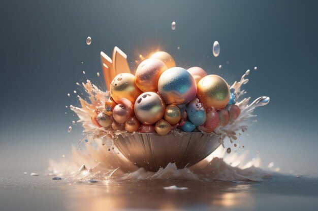 Ball falling splash special effect wallpaper background