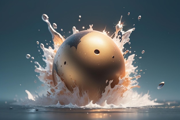 Ball falling splash special effect wallpaper background