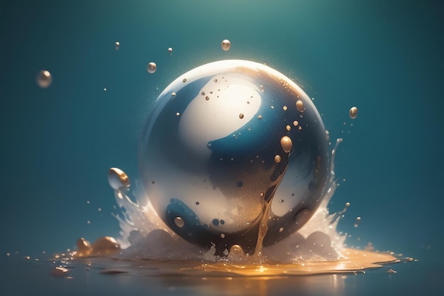 Ball falling splash special effect wallpaper background