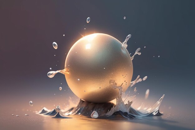 Ball falling splash special effect wallpaper background