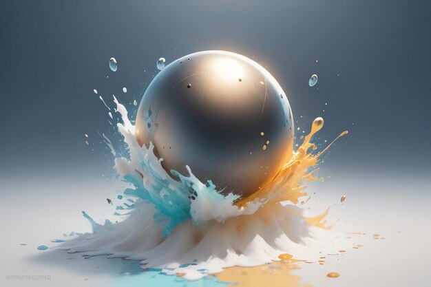 Ball falling splash special effect wallpaper background