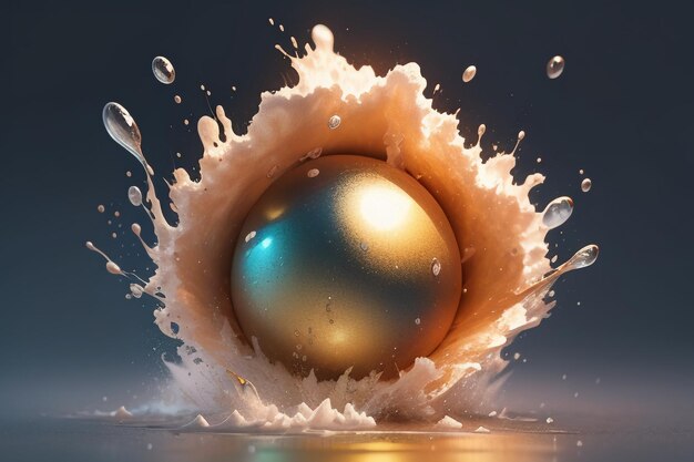 Ball falling splash special effect wallpaper background