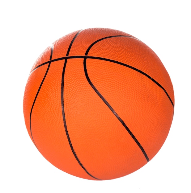 Photo ball for game in basketball of orange colour