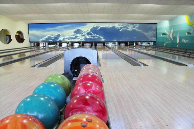 Foto palla pronta per il bowling