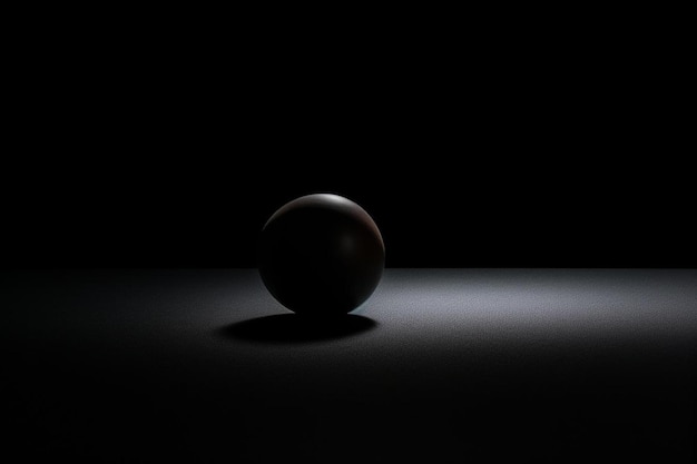 Photo a ball on a table in the dark