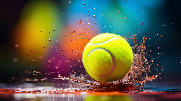 ball of tennis in the water splash