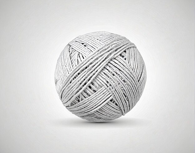 灰色の背景の白い糸のボール