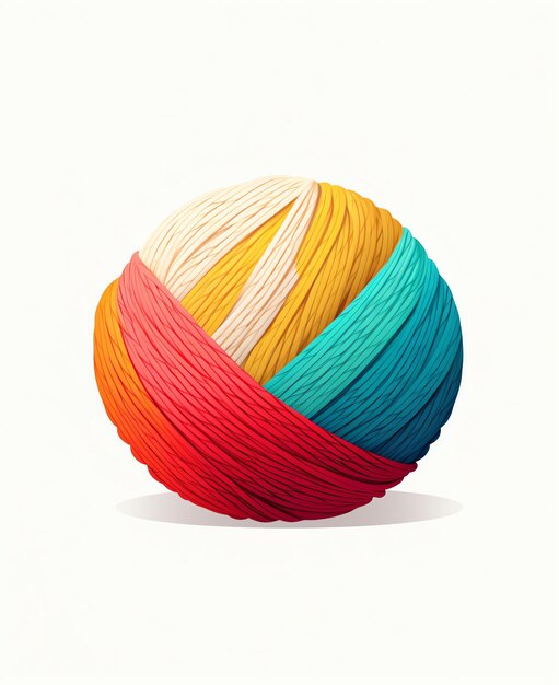 Photo a ball of yarn with different colors