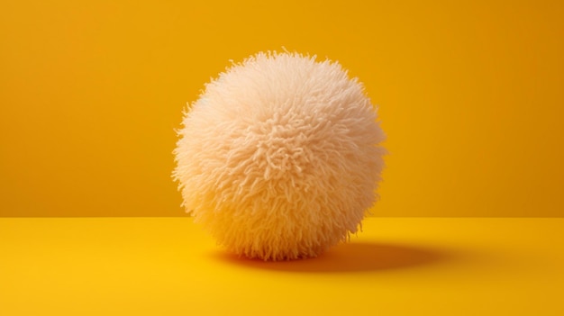 Photo ball of yellow fur on a yellow background