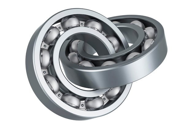 Ballbearings crossed 3D rendering