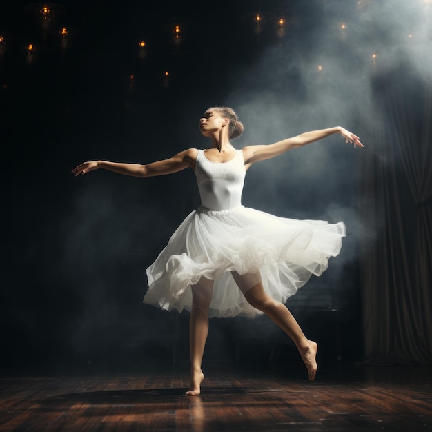 Ballerina die met vuur danst