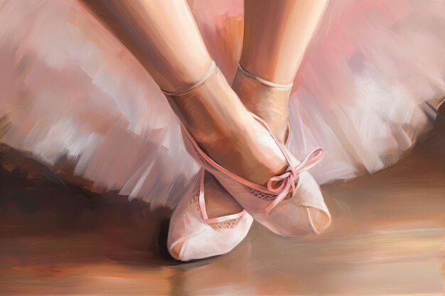 Foto piedi da ballerina rosa stile di gruppo genera ai
