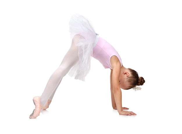 Ballerina girl prepares for performance