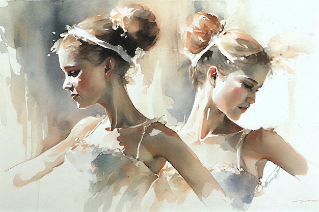 Ballerina's aquarel