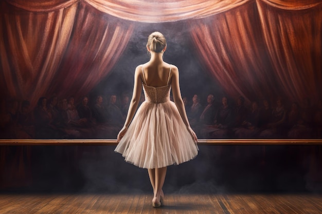 Ballerina vrouw theaterpodium Genereer Ai