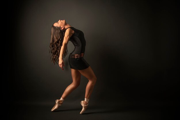 ballet dancer dressed in black jersey