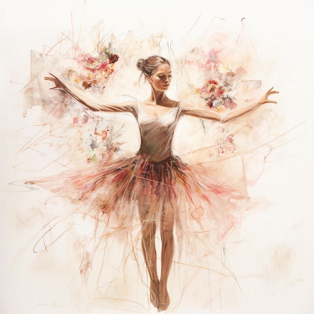 Photo ballet dancer illustration