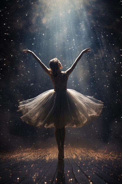 ballet dancer in magical background