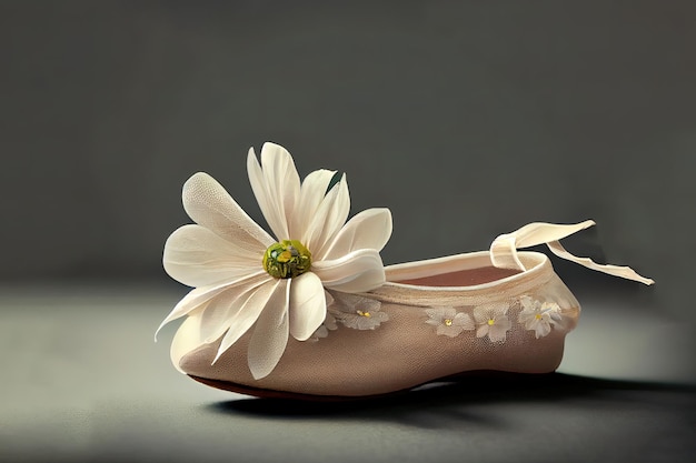 Ballet shoes with small flower beautiful shoes