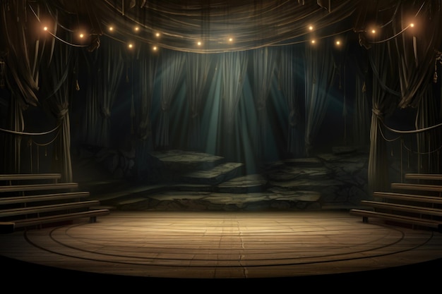 Photo ballet stage with spotlight and empty seats