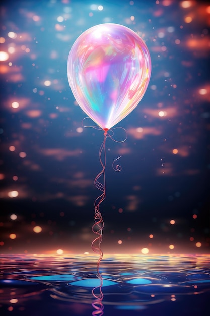 Ballon Heel dichtbij realistisch harmonieus Superfantasie in de ruimte Close-up Looptijd Hologram