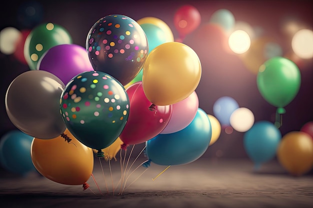 Ballon Verjaardag Vakantie Achtergrond Illustratie Generatieve AI
