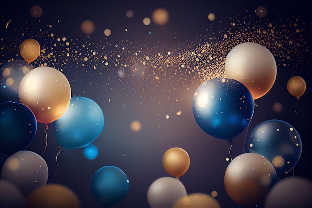 Foto ballonnen in de lucht viering feestdecoratie generatieve ai