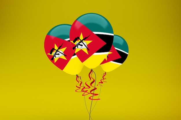 Ballonnen met de vlag van Mozambique